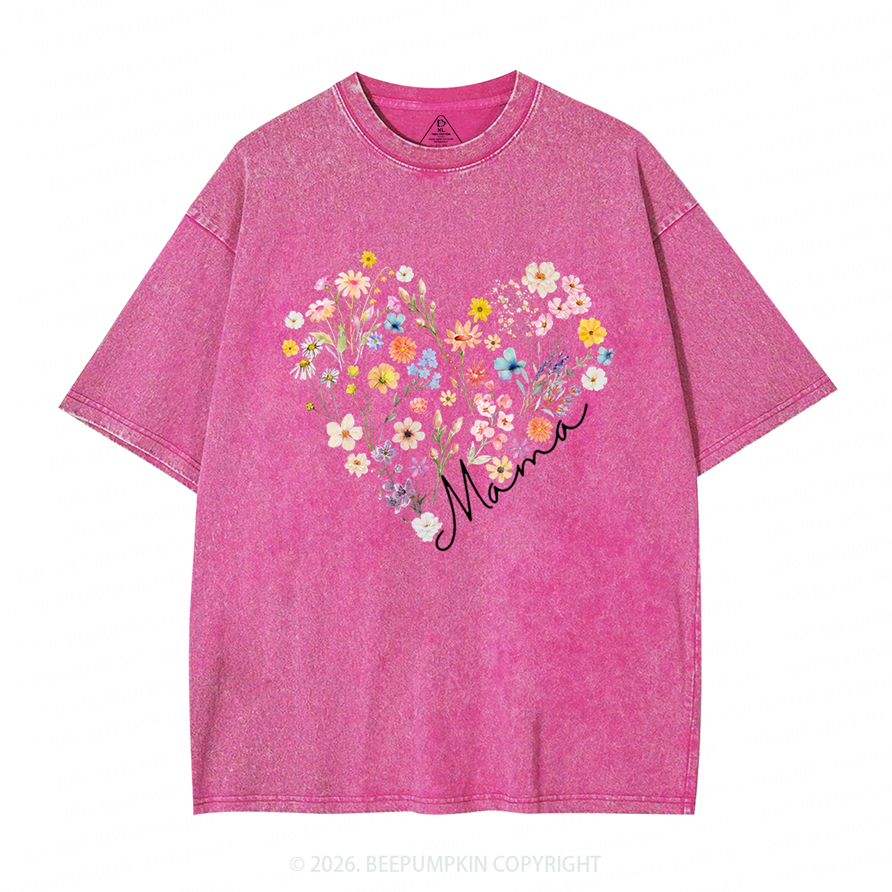 Bohemian Floral Adult Washed T-Shirts