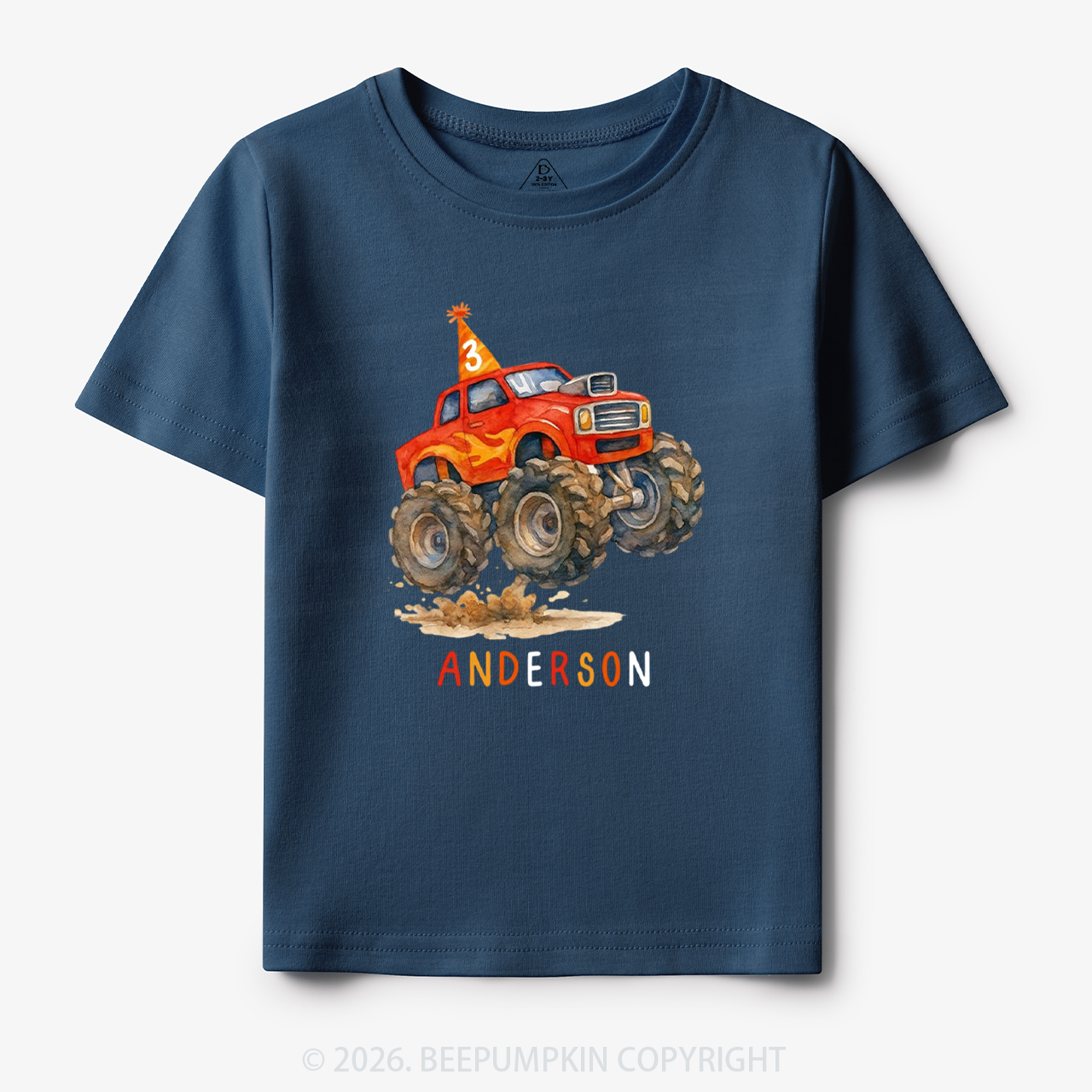 Personalized Monster Truck Birthday Toddler&Kid's Tees