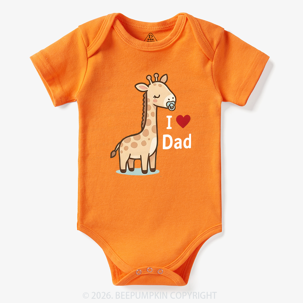 I Love Mom and Dad Giraffe Bodysuit