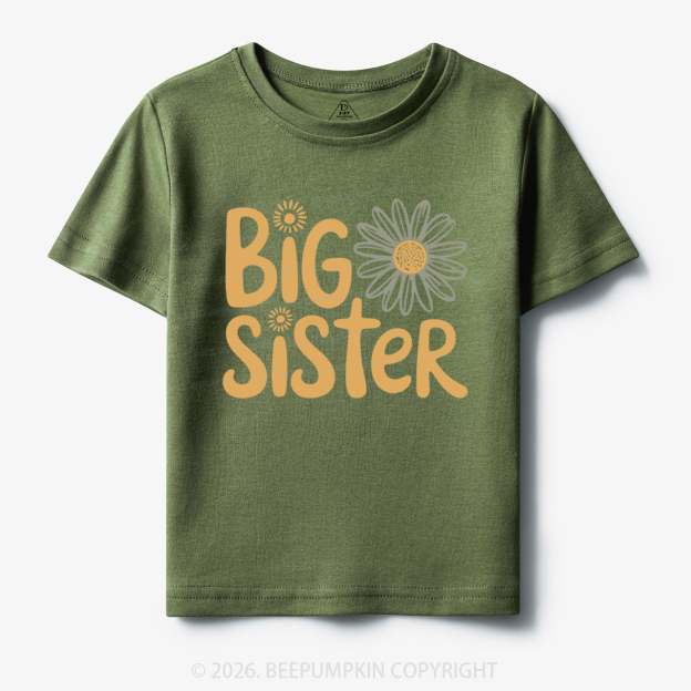Big Sister Daisy Boho Flower Toddler&Kid's Tees