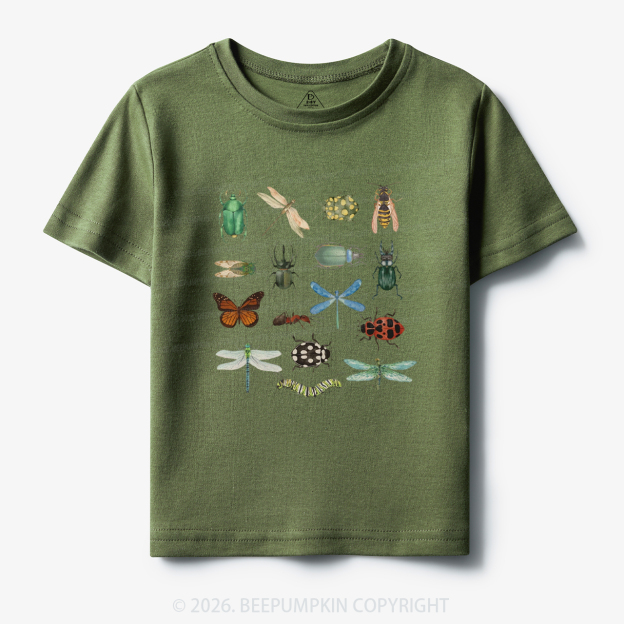 Retro Bugs Boho Natural Toddler&Kid's Tees