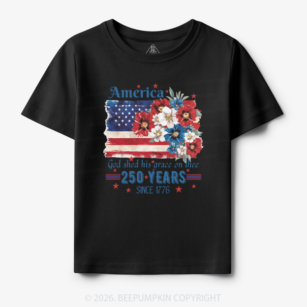 America 250 Years Flag Floral Toddler&Kid's Tees