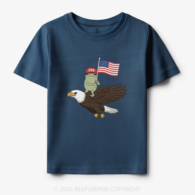 Americas 250th Birthday Funny Frog Toddler&Kid's Tees