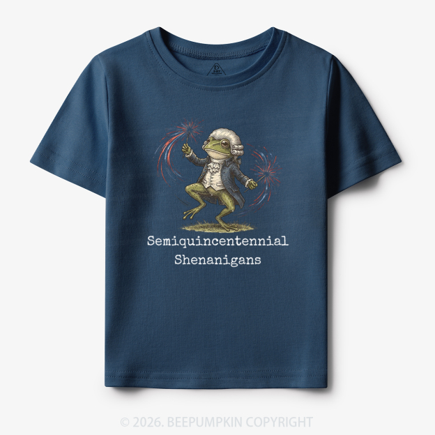 American 250th Anniversary Funny Frog Retro Toddler&Kid's Tees
