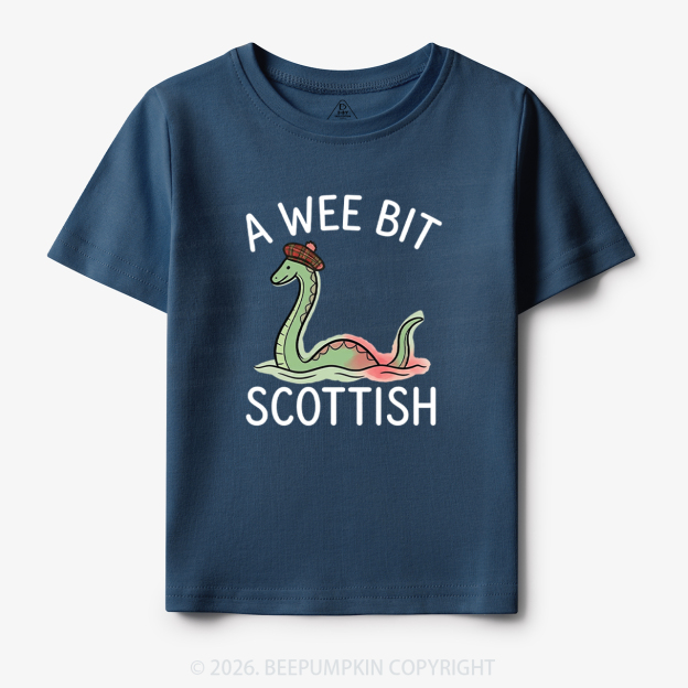 A Wee Bit Scottish Funny Loch Ness Monster Toddler&Kid's Tees
