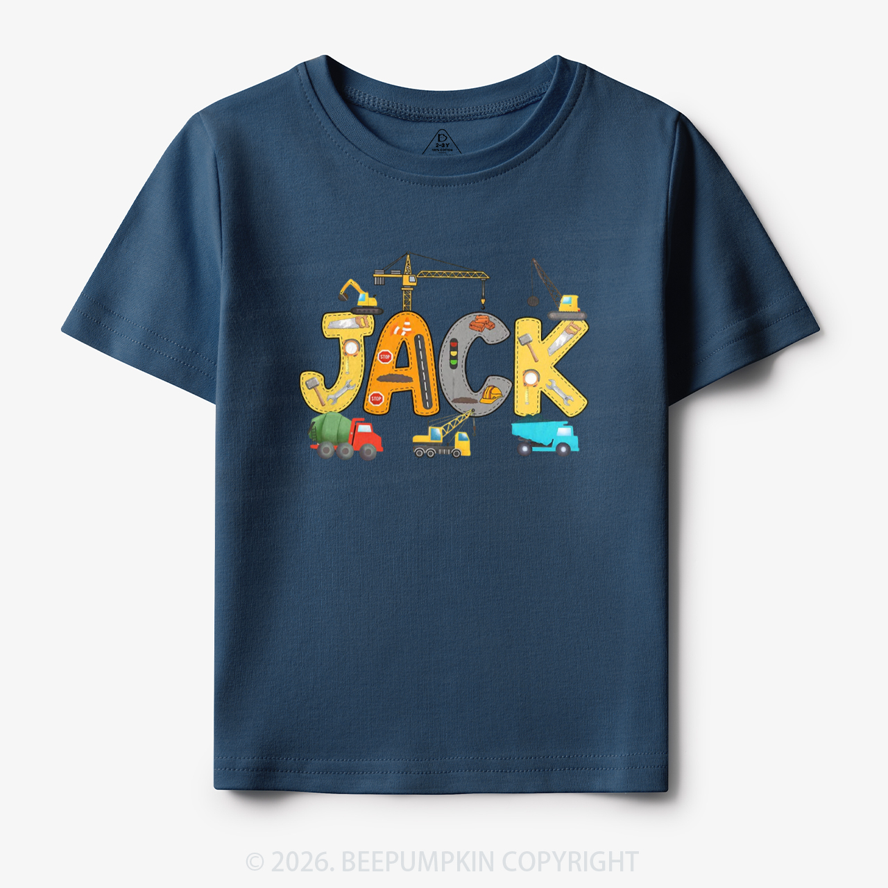Personalized Name Construction Trucks Toddler&Kid's Tees