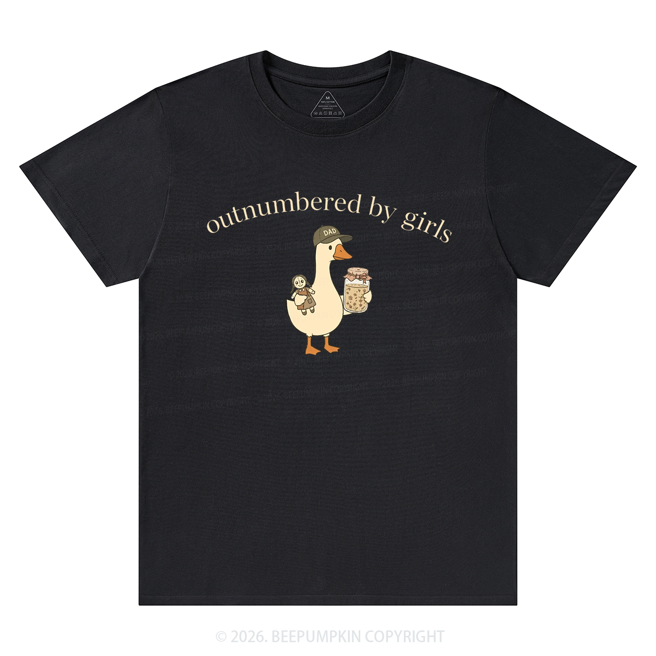 Outnumbered By Girls Dad Goose T-Shirts