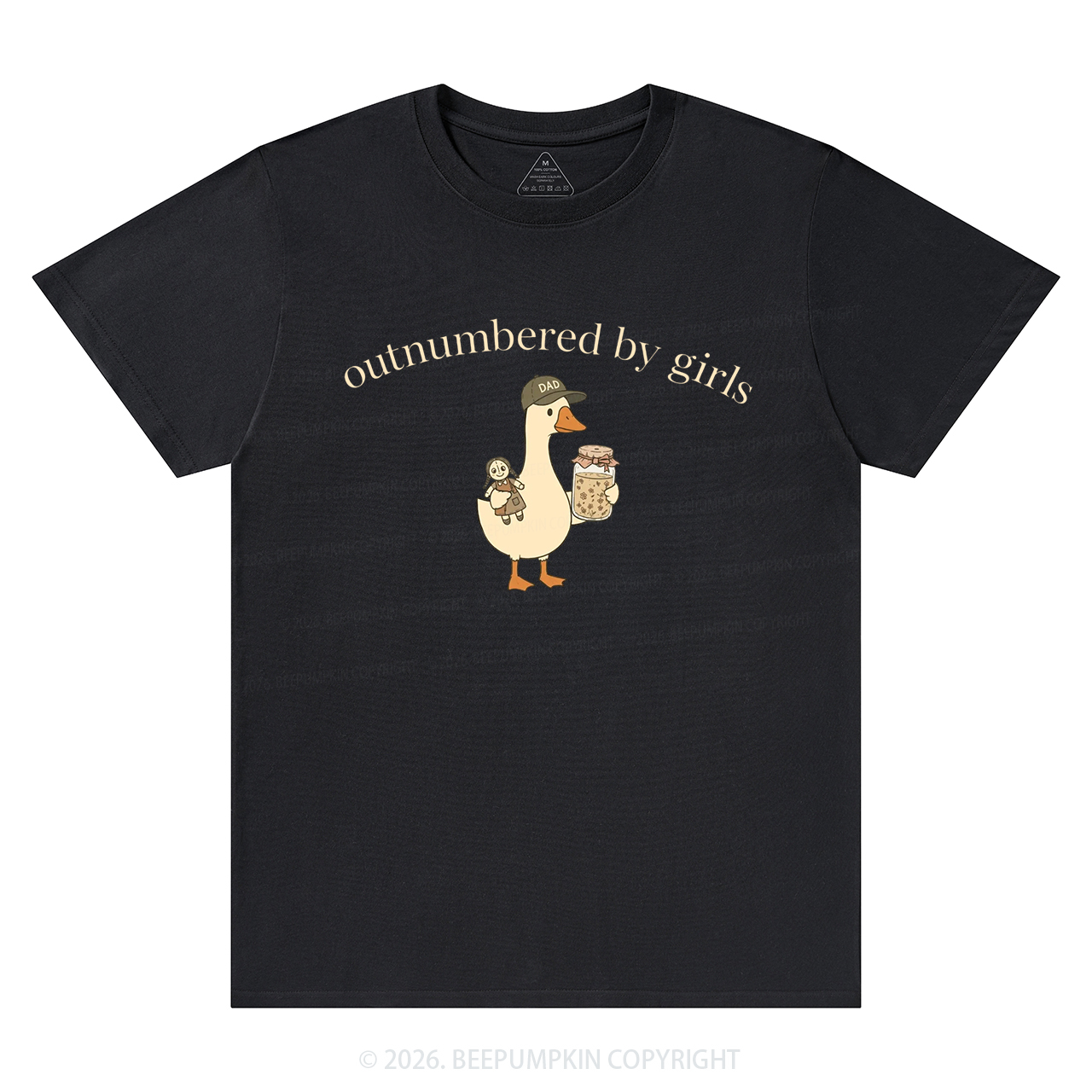 Outnumbered By Girls Dad Goose T-Shirts