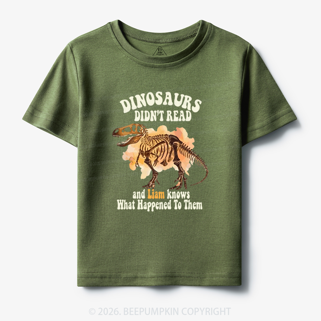 Personalized Dinosaur Skeleton Didn't Read Toddler&Kid's Tees