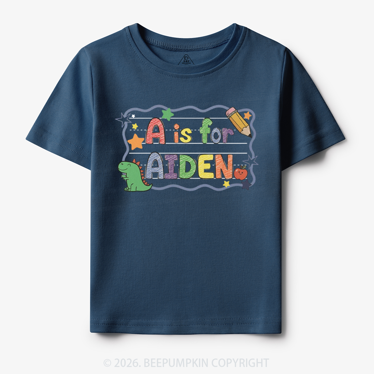 Personalized Name Dinosaur First Day of School Toddler&Kid's Tees