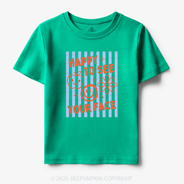 Happy To See Your Face Retro Stripe Toddler&Kid's Tees