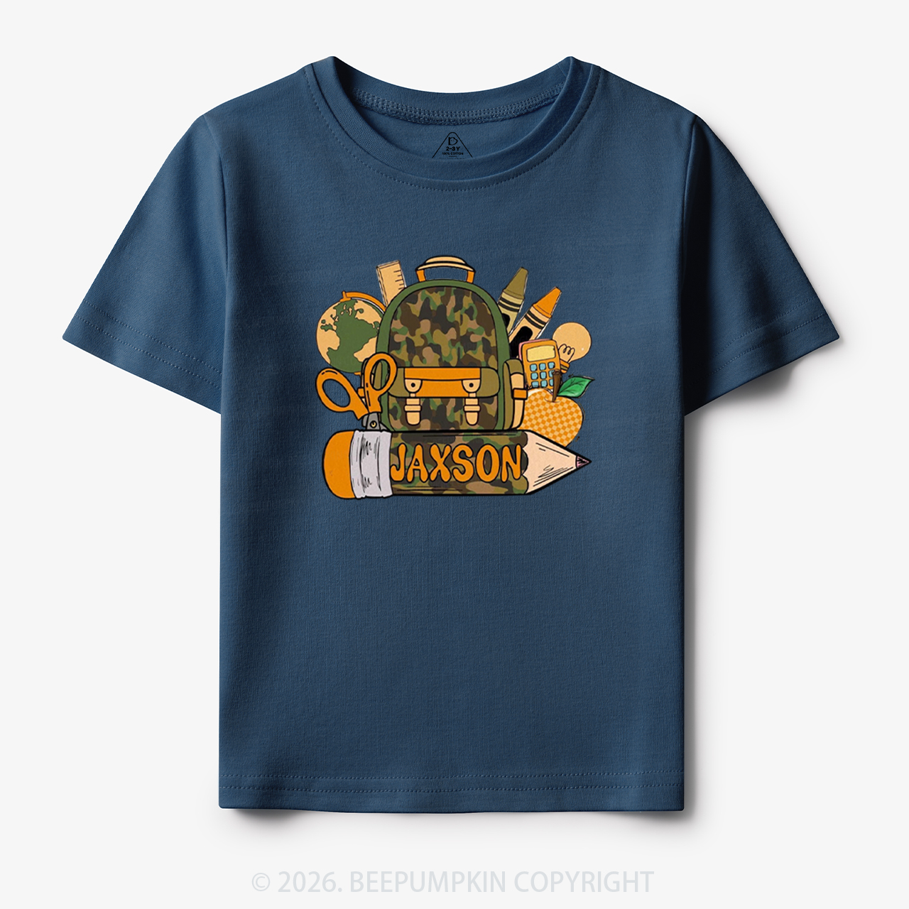 Personalized Camo Backpack Pencil Name Toddler&Kid's Tees