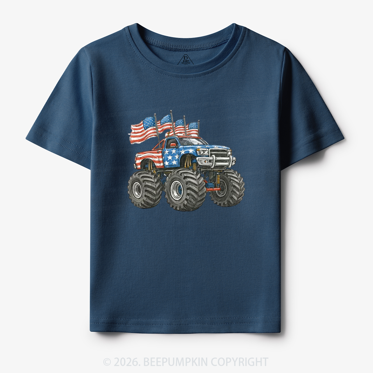 4th Of July Monster Truck American Flag Toddler&Kid's Tees
