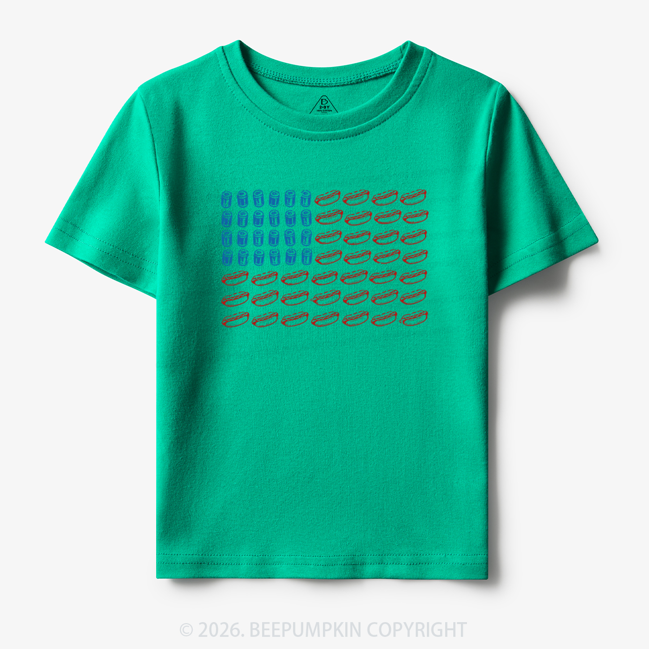 Funny 4th of July Hot Dog American Flag Toddler&Kid's Tees