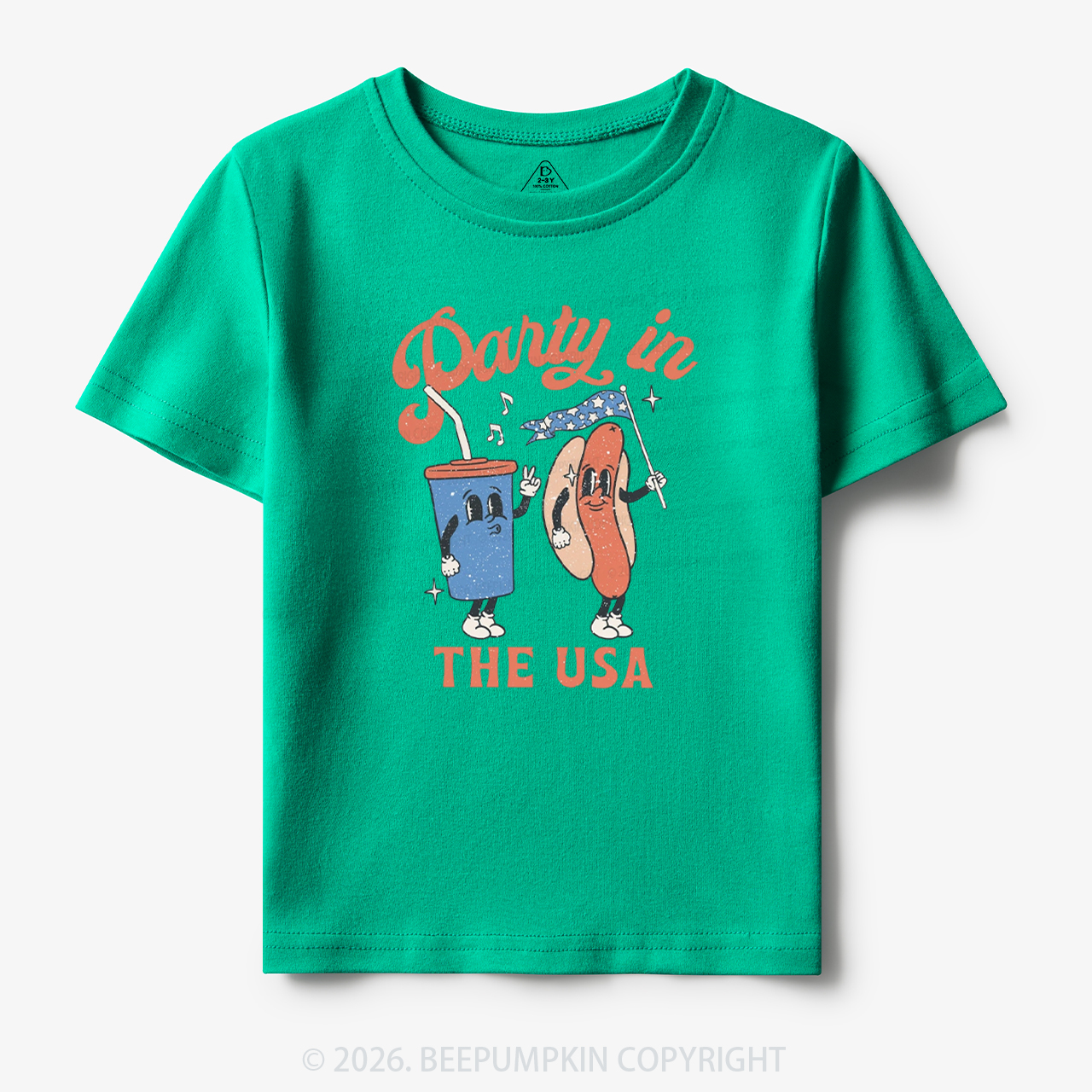 Party In The USA Hot Dog And Drink Toddler&Kid's Tees