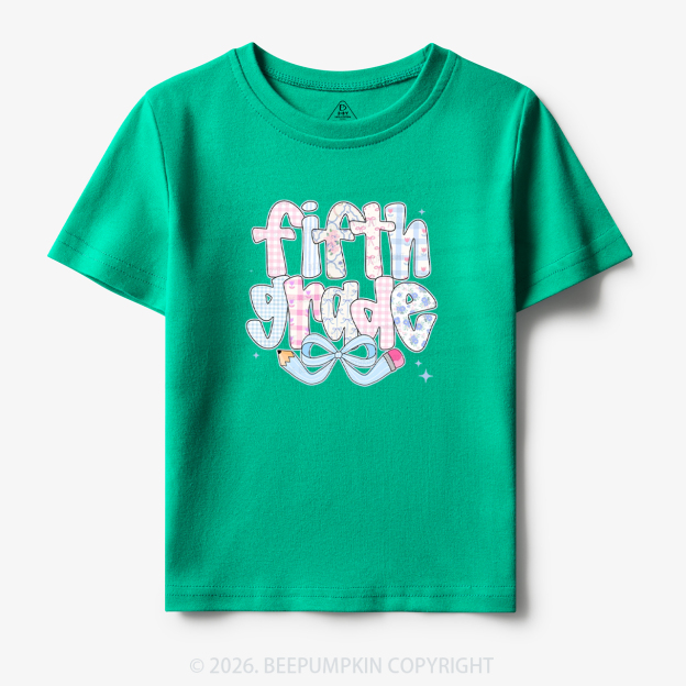 Personalized Preppy Back To School Coquette Pencil Bow Toddler&Kid's Tees