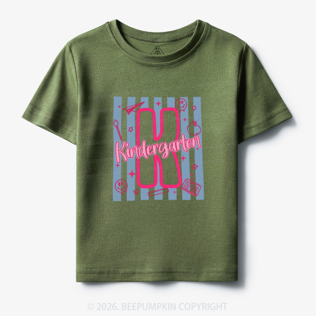 Preppy Stripes Kindergarten Back to School Toddler&Kid's Tees