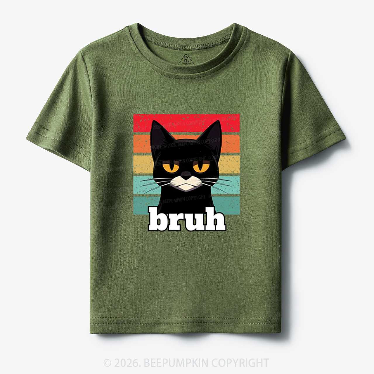 Bruh Cat Funny Back to School Toddler&Kid's Tees
