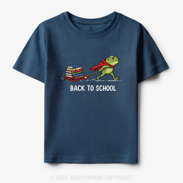 Grumpy Frog Pulling Books Funny Back To School Toddler&Kid's Tees