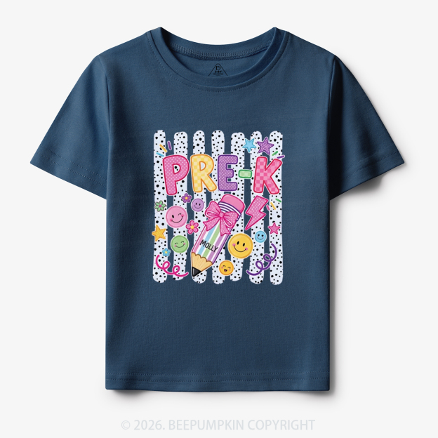Personalized Pre-K Striped Back to School Toddler&Kid's Tees