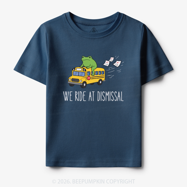 Funny Frog We Ride At Dismissal Toddler&Kid's Tees