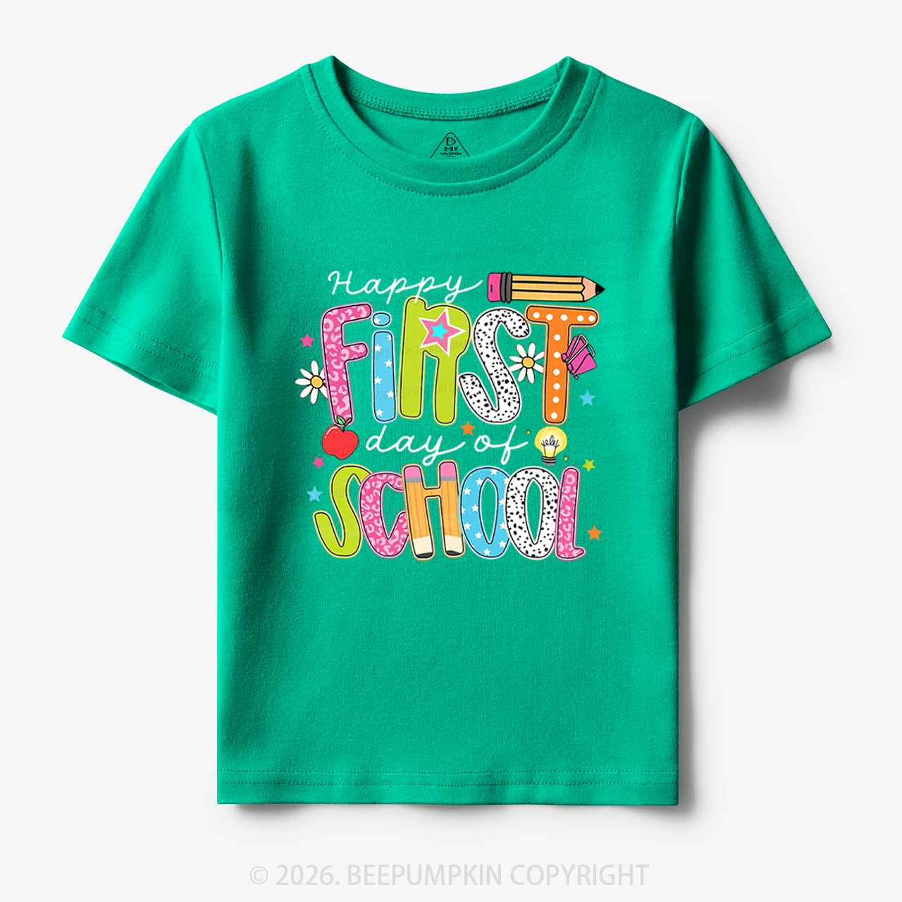 Colorful Happy First Day Of School Toddler&Kid's Tees