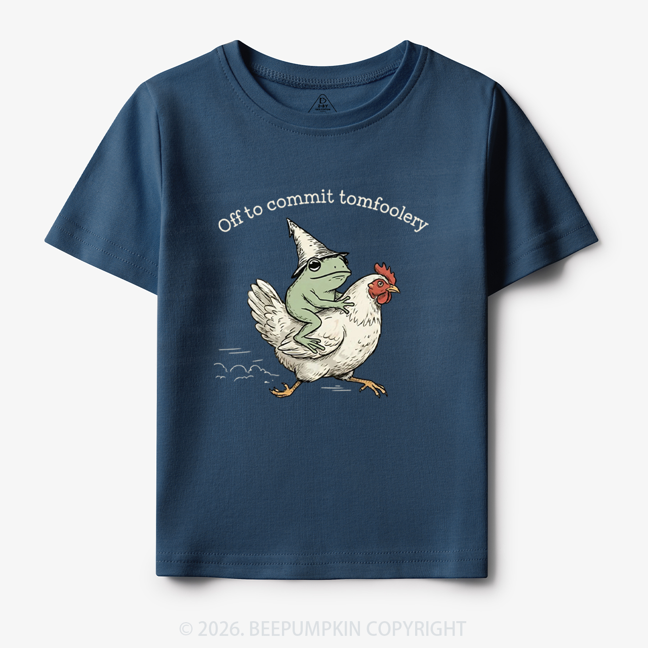 Frog Riding Chicken Off to Commit Tomfoolery Toddler&Kid's Tees