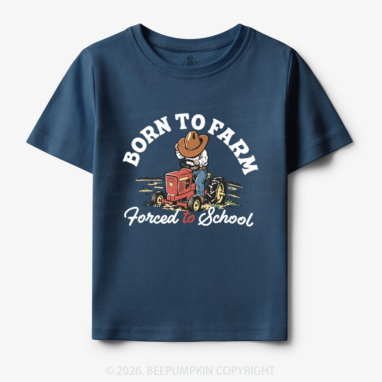 Born to Farm Forced to School Tractor Cowboy Toddler&Kid's Tees