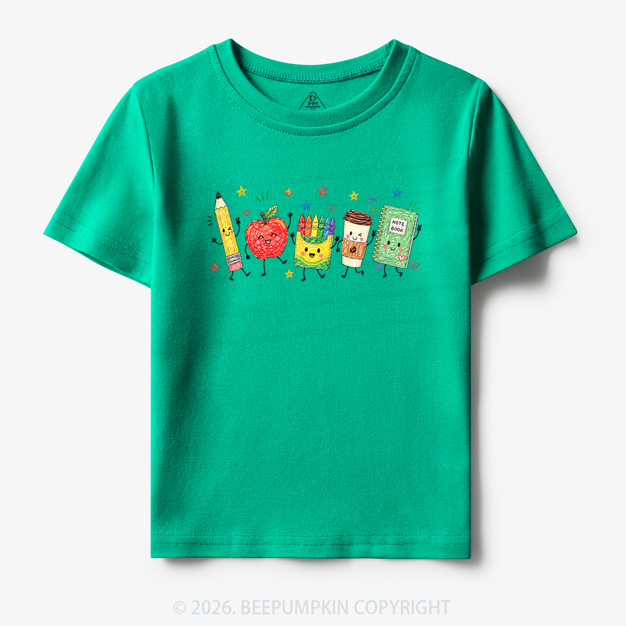 Cute Crayon Apple Pencil Notebook Toddler&Kid's Tees