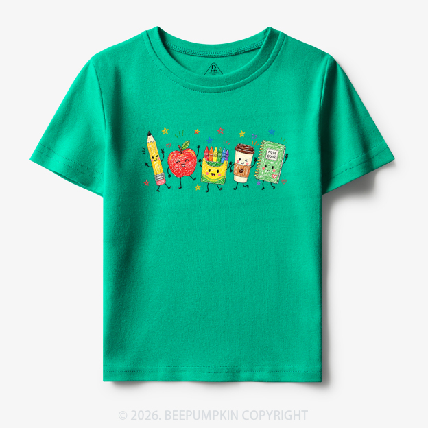 Cute Crayon Apple Pencil Notebook Toddler&Kid's Tees