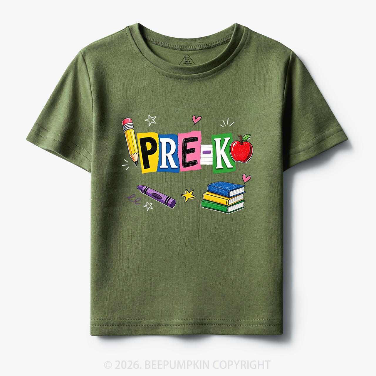 Personalized Colorful Bright School Vibes Doodle Toddler&Kid's Tees