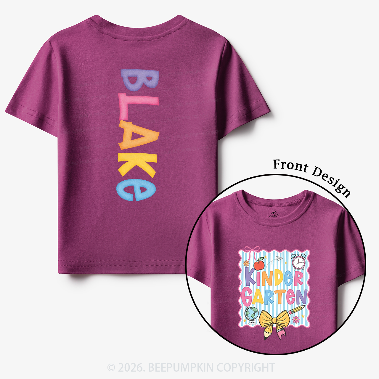 Personalized Cute Preschool to Fifth Grade Toddler&Kid's Tees