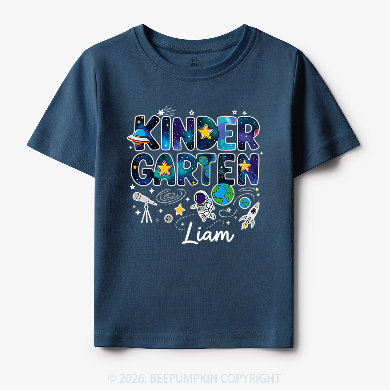 Personalized First Day of Kindergarten Outer Space Toddler&Kid's Tees