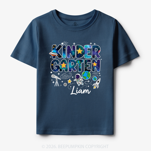 Personalized First Day of Kindergarten Outer Space Toddler&Kid's Tees