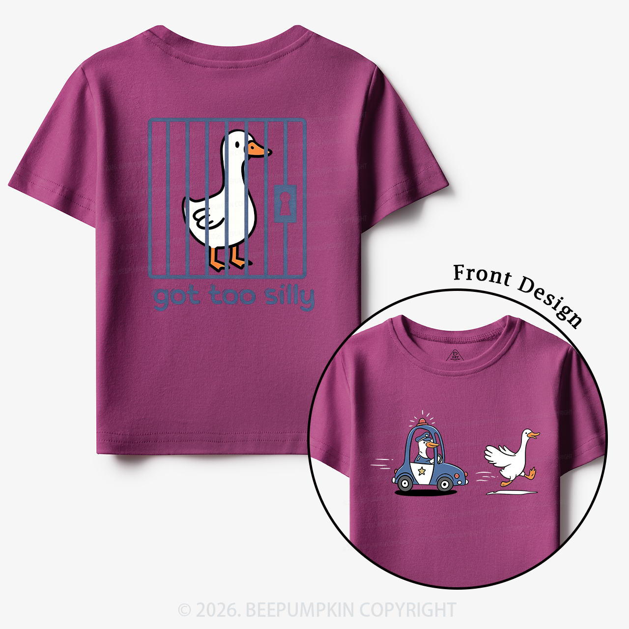 Silly Goose Got Too Silly Funny Animal Toddler&Kid's Tees