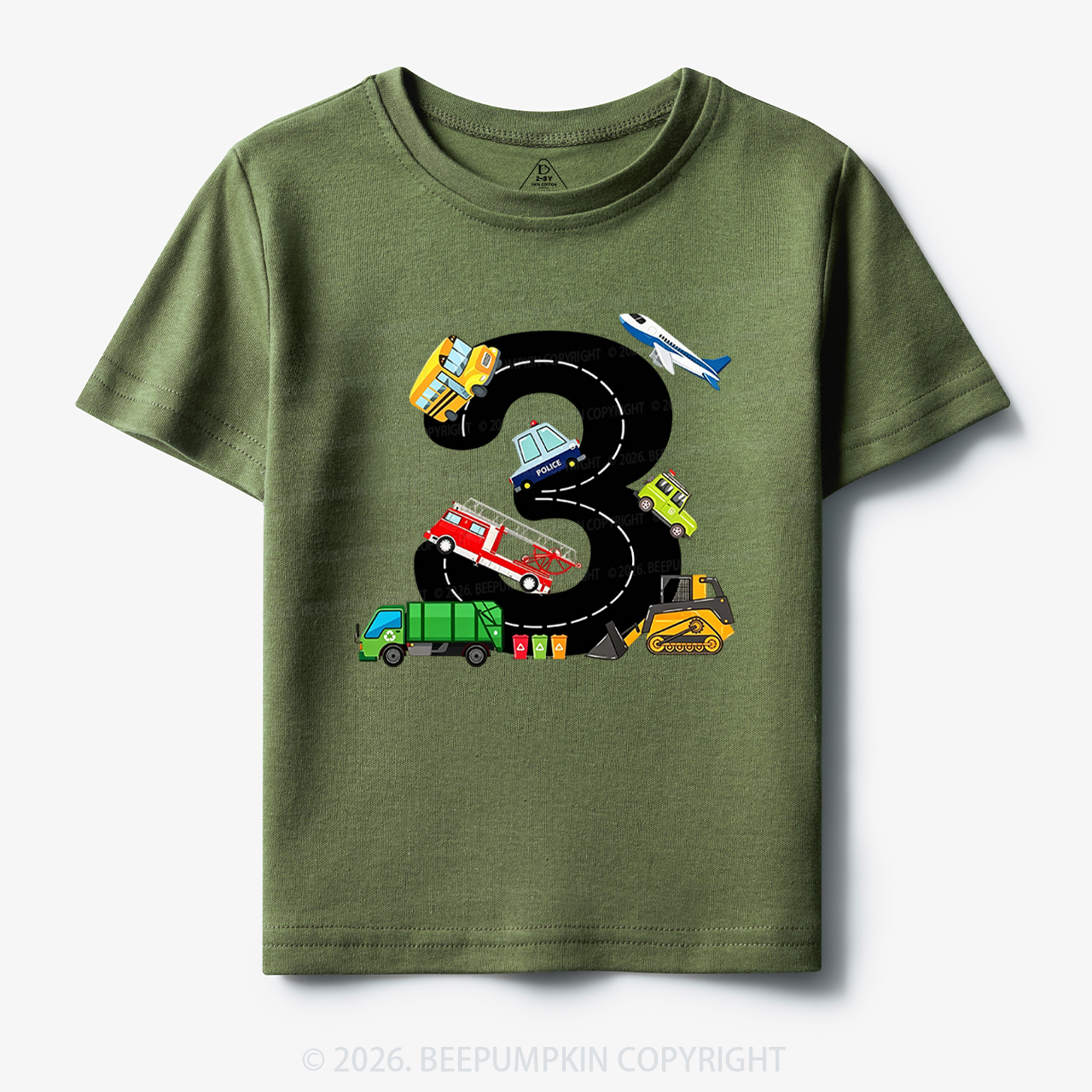 Personalized Transportation Helper Vehicles Birthday Toddler&Kid's Tees