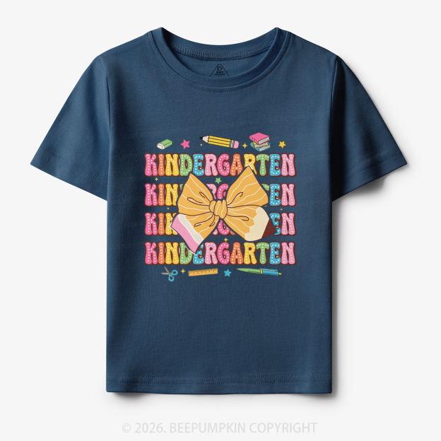 Kindergarten Pencil Coquette Bow Back To School Toddler&Kid's Tees