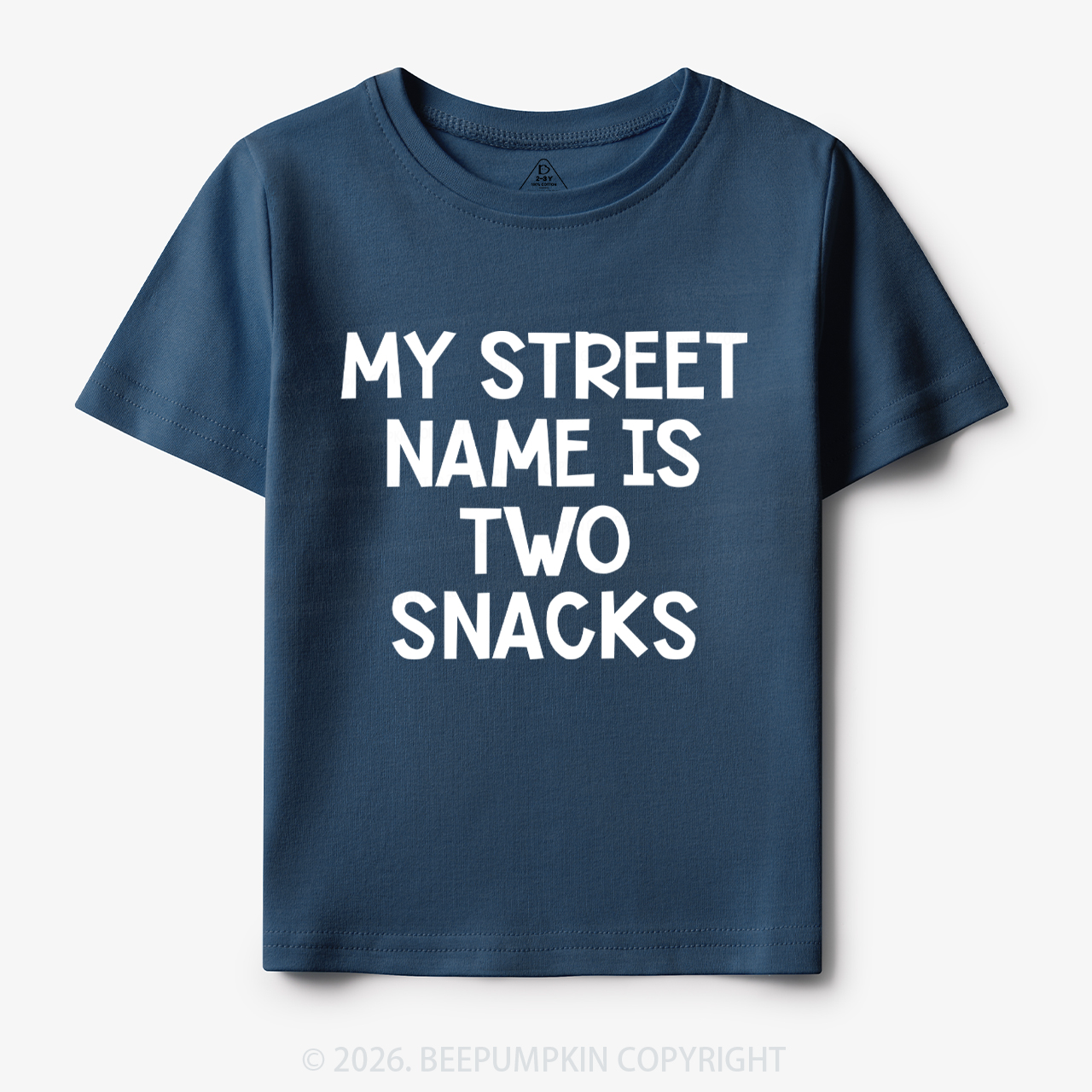 My Street Name Is Two Snacks Kids Shirt 7