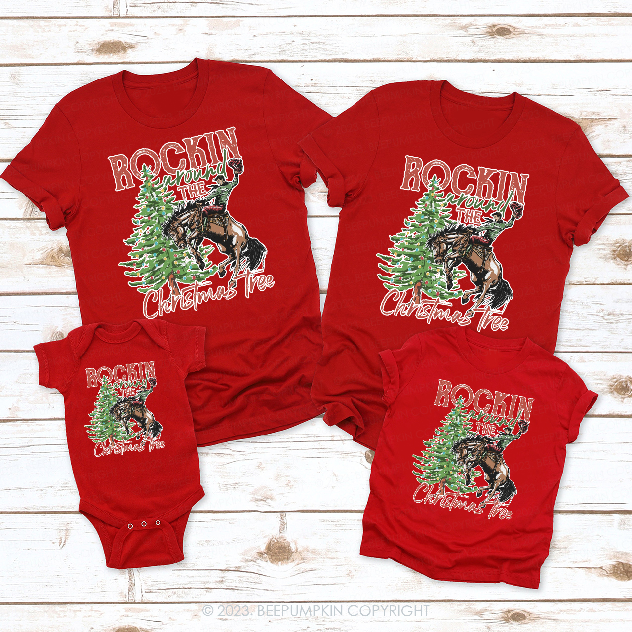 Rocking Around The Christmas Tree Family Matching Shirts
