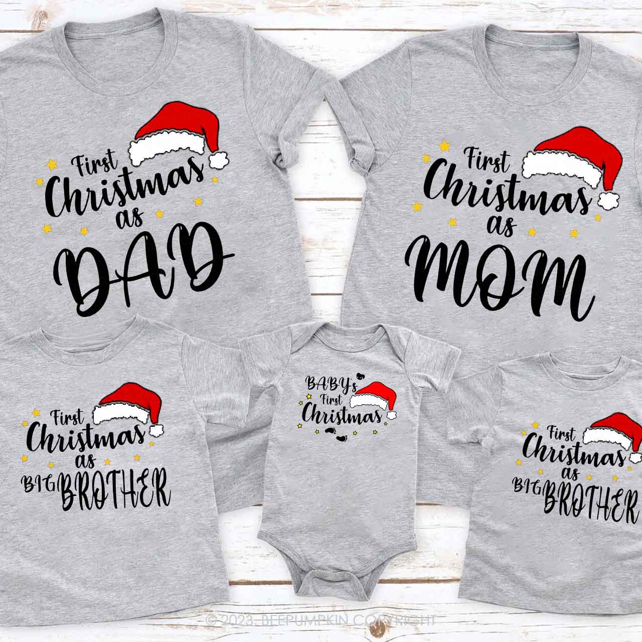 Custom First Christmas As Family Matching Shirt Beepumpkin
