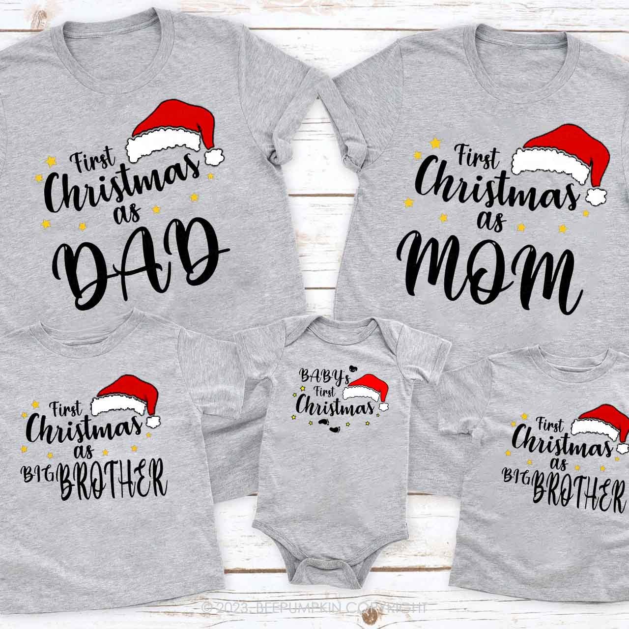 Custom First Christmas As Family Matching Shirt Beepumpkin