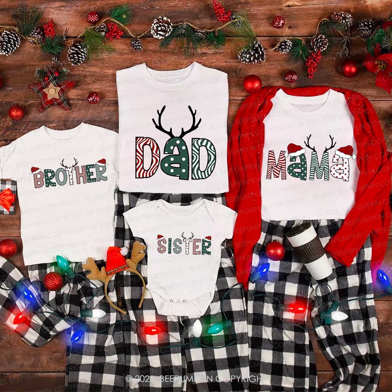 Personalized Custom Christmas Family Matching Shirts Beepumpkin