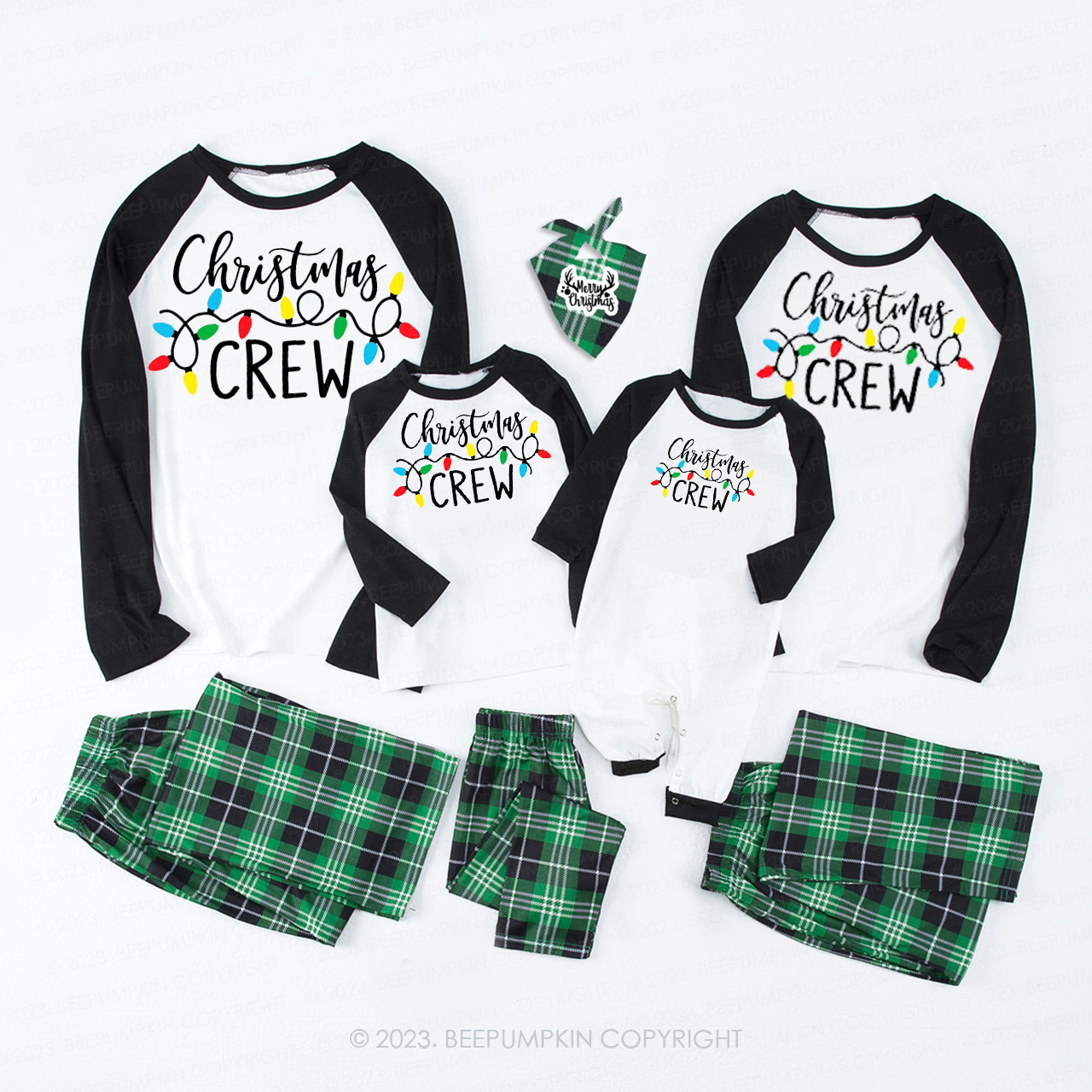 Christmas Lights Crew Family Party Pajamas Beepumpkin