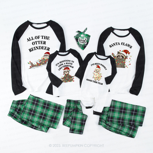 Personalization Christmas Animal Series  Family Pajamas Beepumpkin