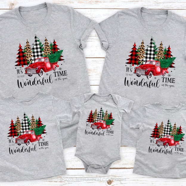 Christmas Vintage Red Truck Shirts For Family Beepumpkin