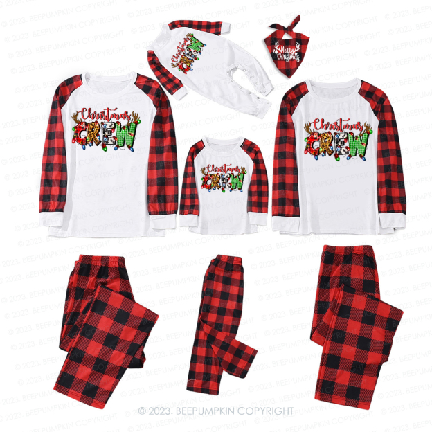 Retro Lighting Christmas Crew Matching Pajamas For Family Beepumpkin