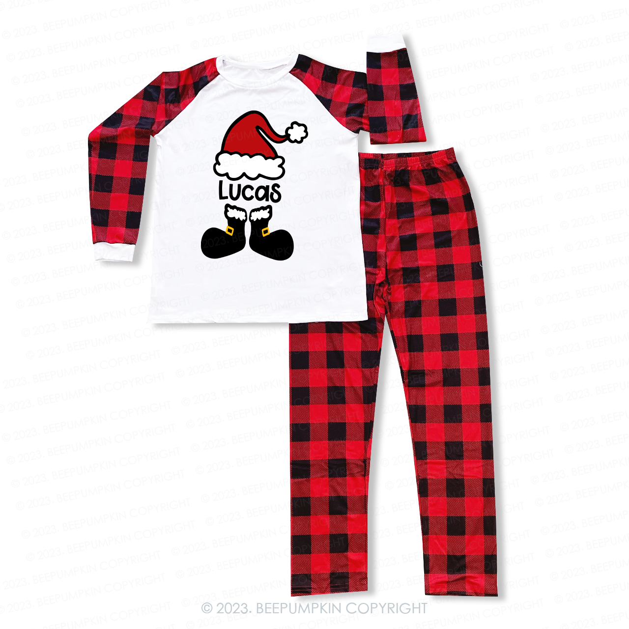 Personalized Funny Santa Hat Family Matching Pajamas Beepumpkin
