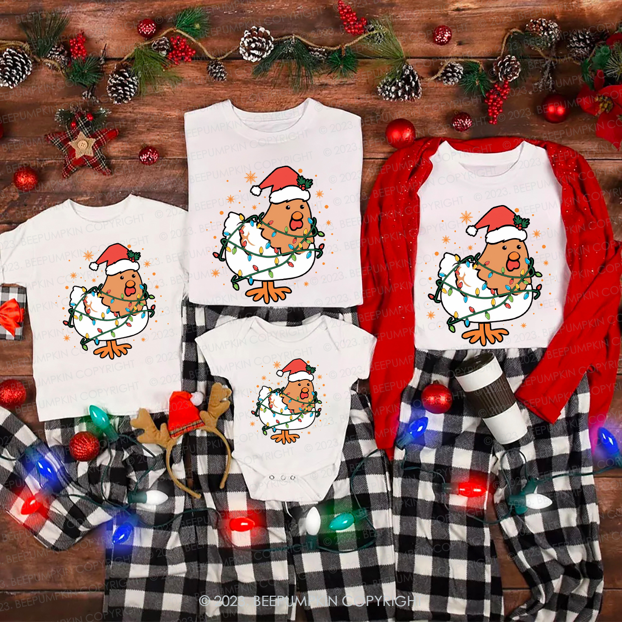 Chicken Lover Christmas Family Matching Shirts Beepumpkin