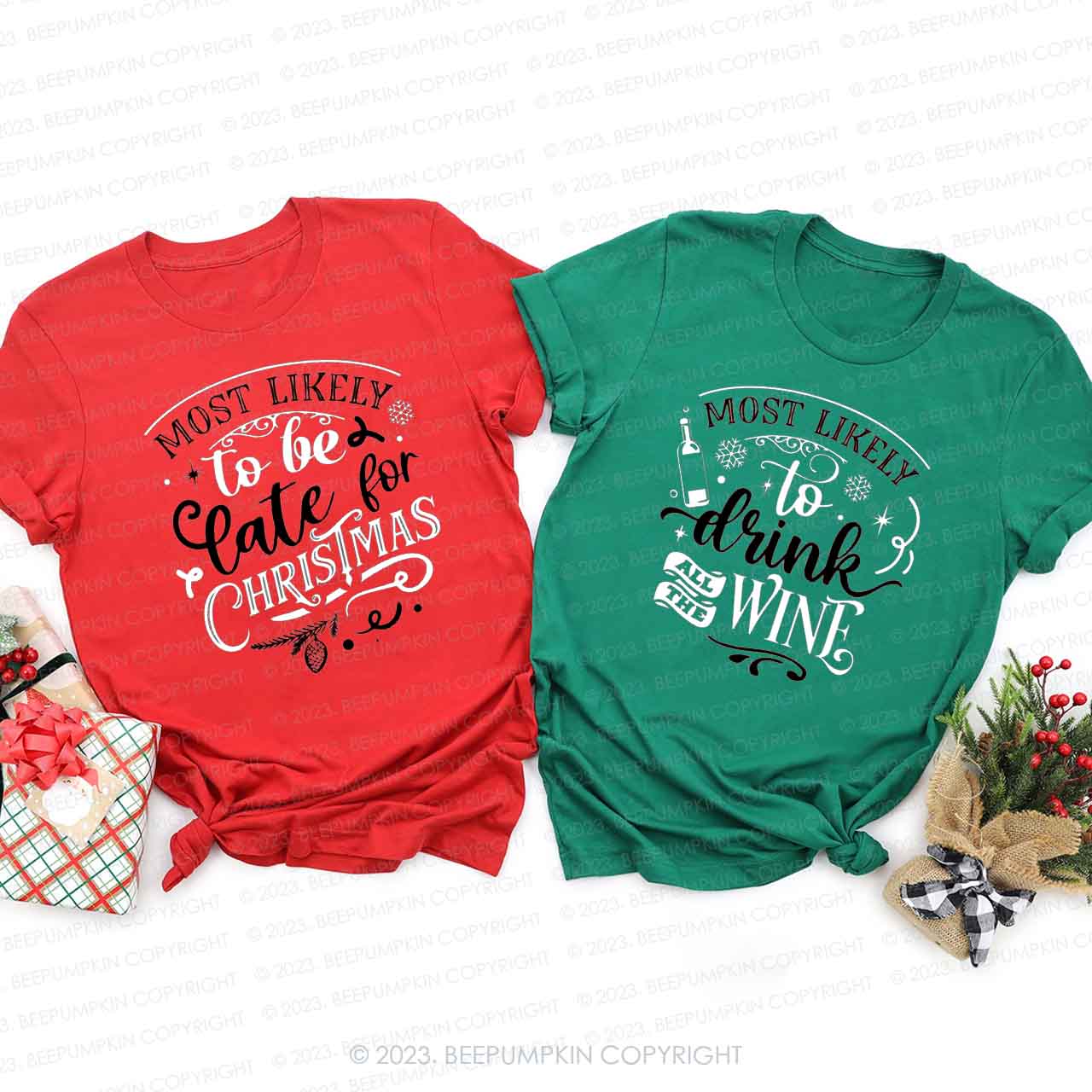 Most Likely To Matching Christmas Joy Group Tees Beepumpkin