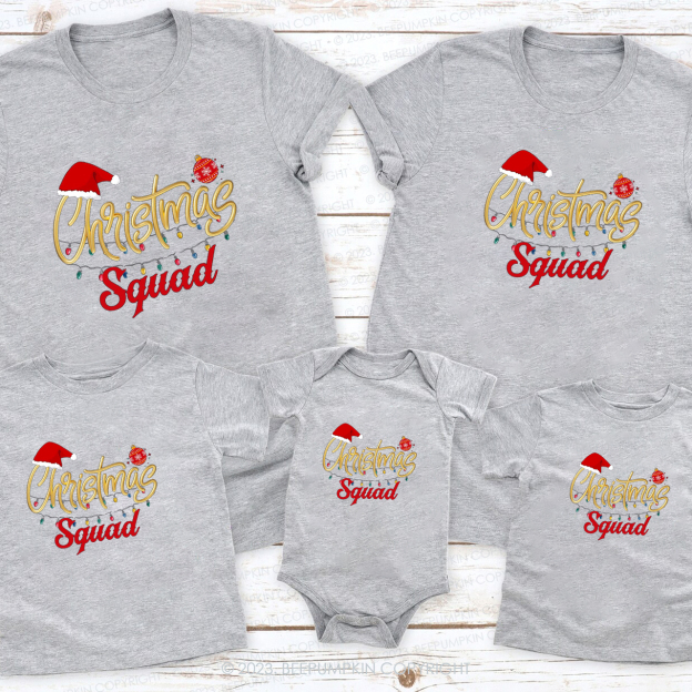 Golden Romantic Christmas Squad Family T-Shirts Beepumpkin